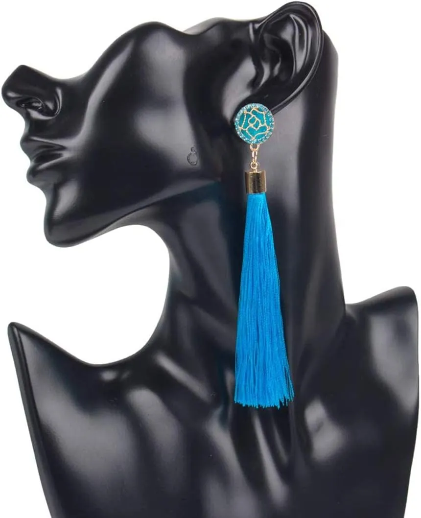 Zealmer Colorful Tassel Earrings For Women Bohemian Long Dangle Drop Statement Earrings Fashion Jewelry For Birthday Christmas Valentines Day Gift
