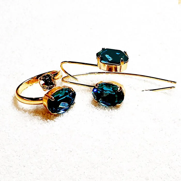 Ziva Turquoise Swarovski Crystal Earrings